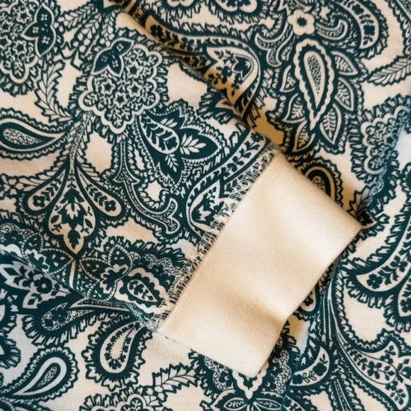 Boden: Dark green and White Paisley Sweatshirt - Picture 3 of 3
